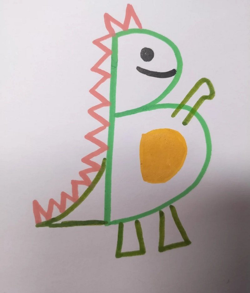 How to draw a Dinosaur step by step 6