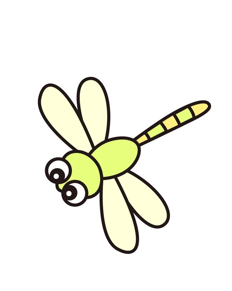 How to draw a dragonfly easy