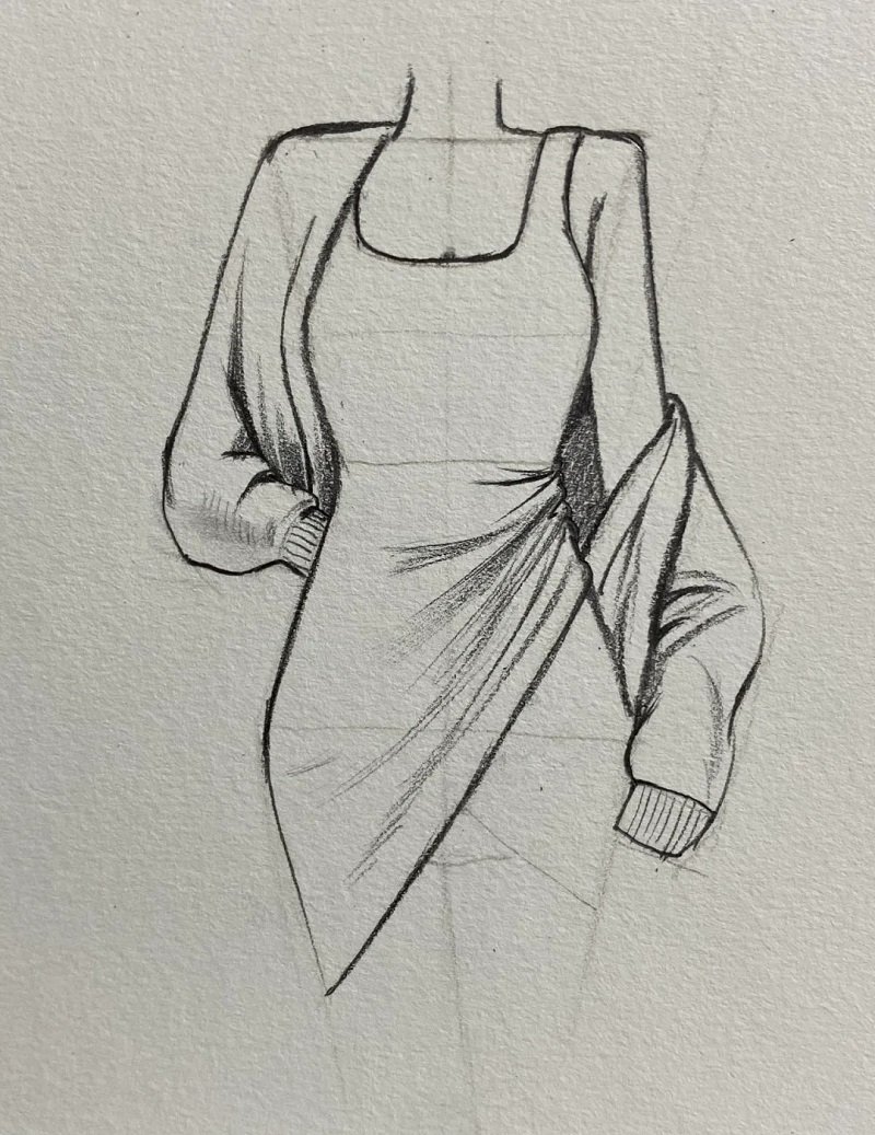 How to draw a dress step by step 11