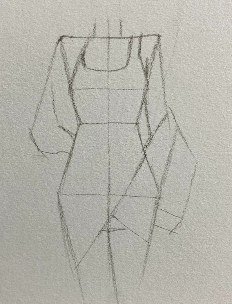 How to draw a dress step by step 5