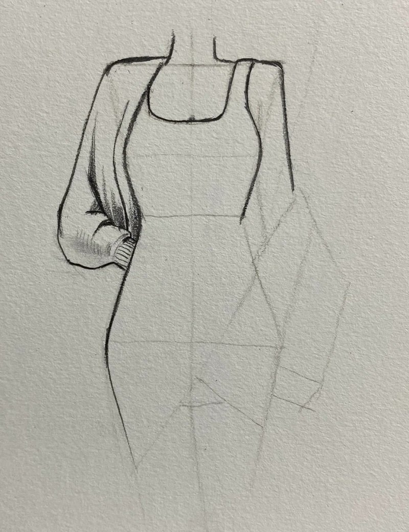 How to draw a dress step by step 9