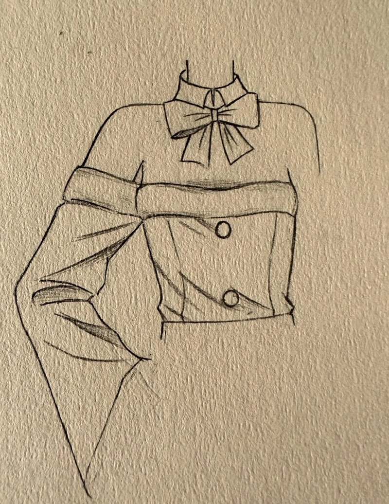 How to draw a dress with pencil 3