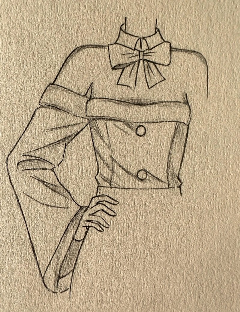 How to draw a dress with pencil 4