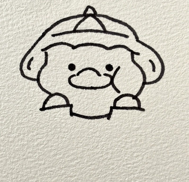 How to draw a duck easy cute 4
