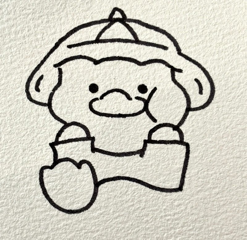 How to draw a duck easy cute 5