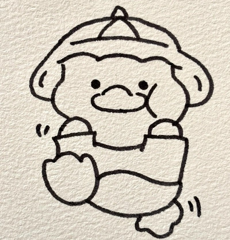 How to draw a duck easy cute 6