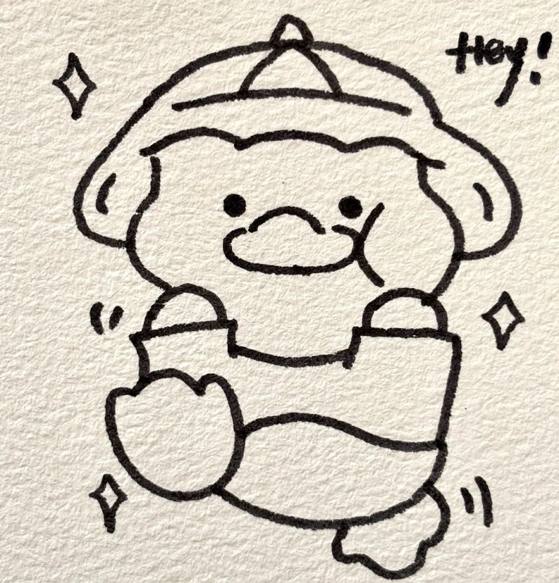 How to draw a duck easy cute 7