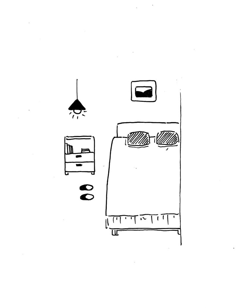How to draw a easy bed​