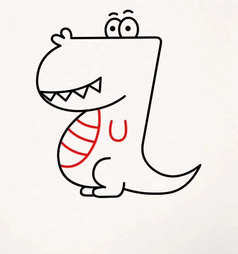 How to draw a easy crocodile 7