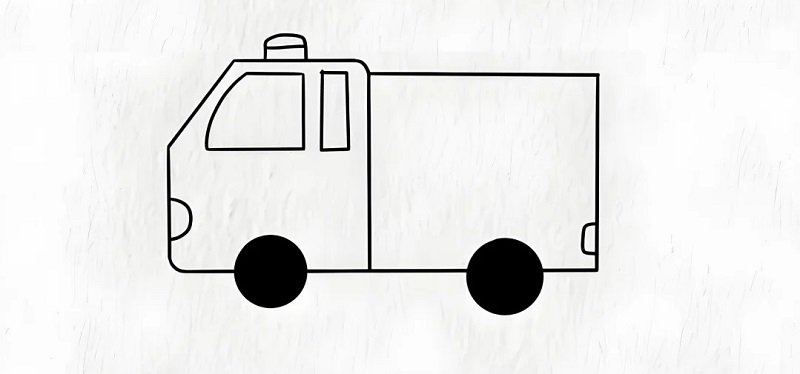How to draw a easy fire truck 3