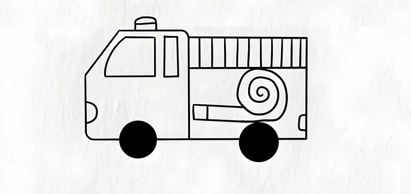 How to draw a easy fire truck 4