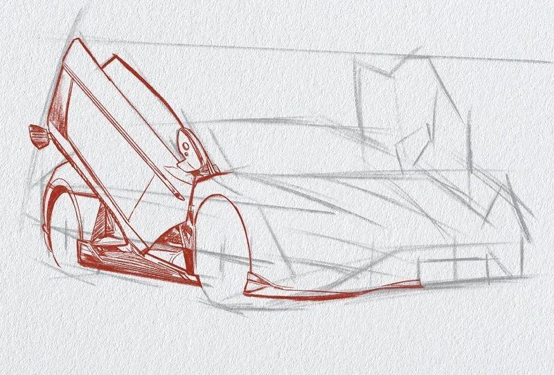 How to draw a easy lamborghini 4
