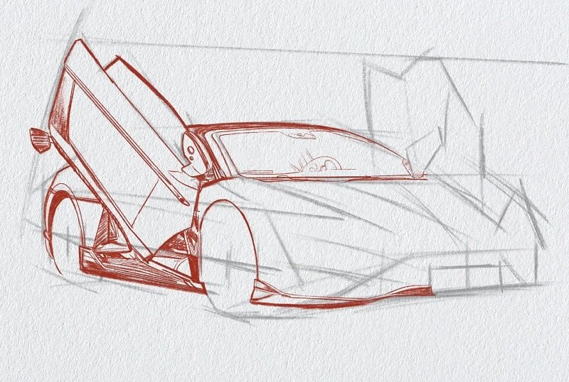 How to draw a easy lamborghini 5