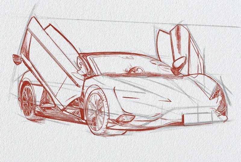 How to draw a easy lamborghini 7
