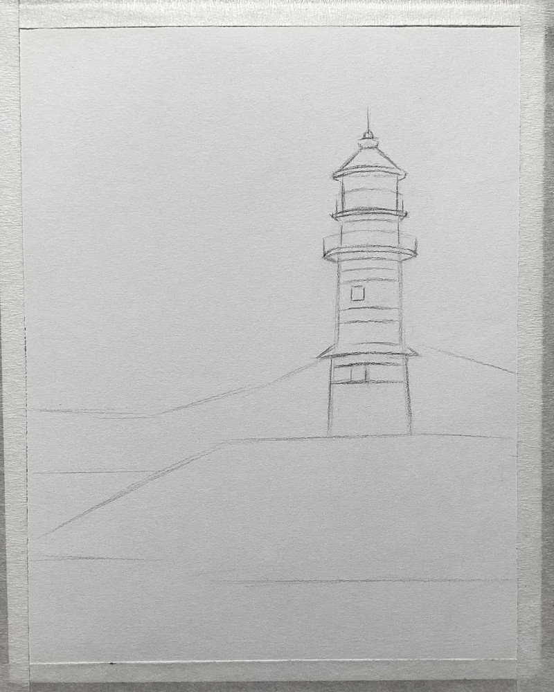 How to draw a easy lighthouse 2