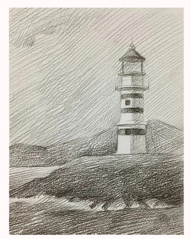 How to draw a easy lighthouse 5