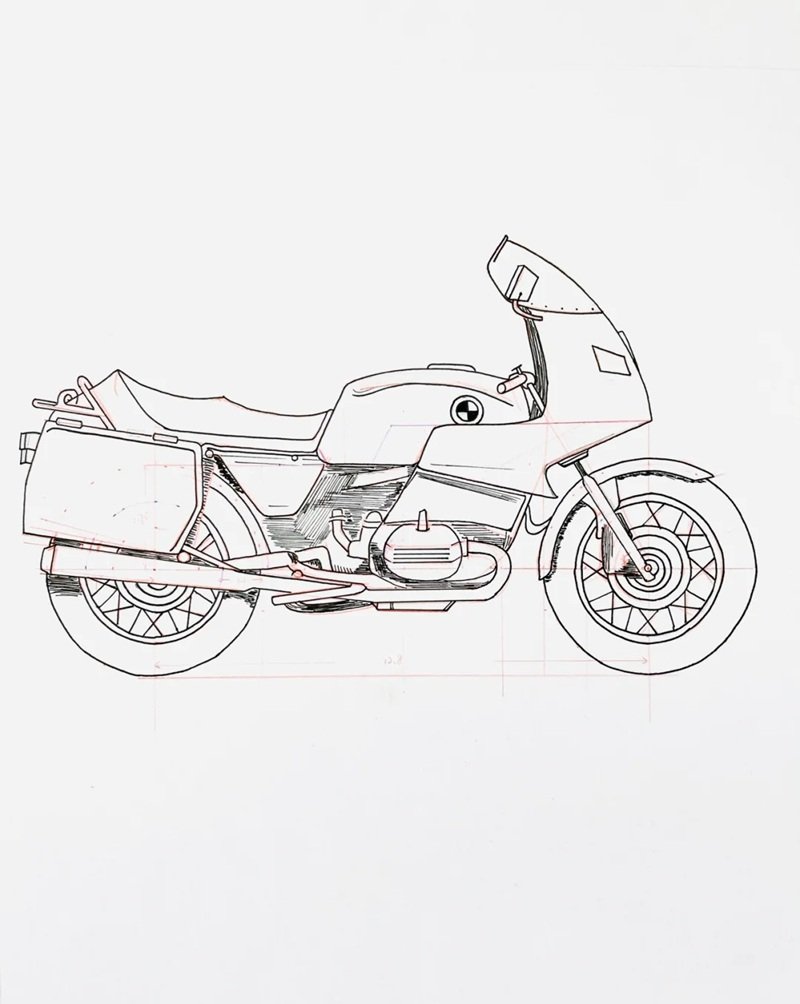 How to draw a easy motorcycle