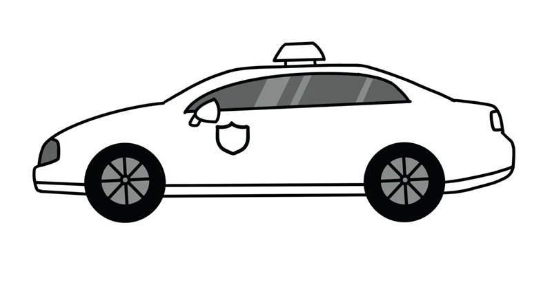 How to draw a easy police car15 