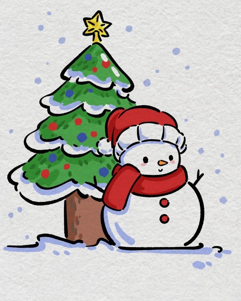 How to draw a easy snowman