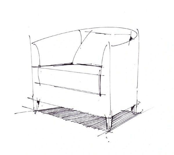 How to draw a easy sofa 3