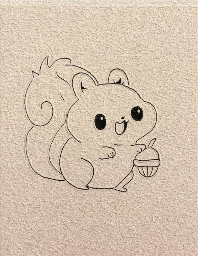 How to draw a easy squirrel 5