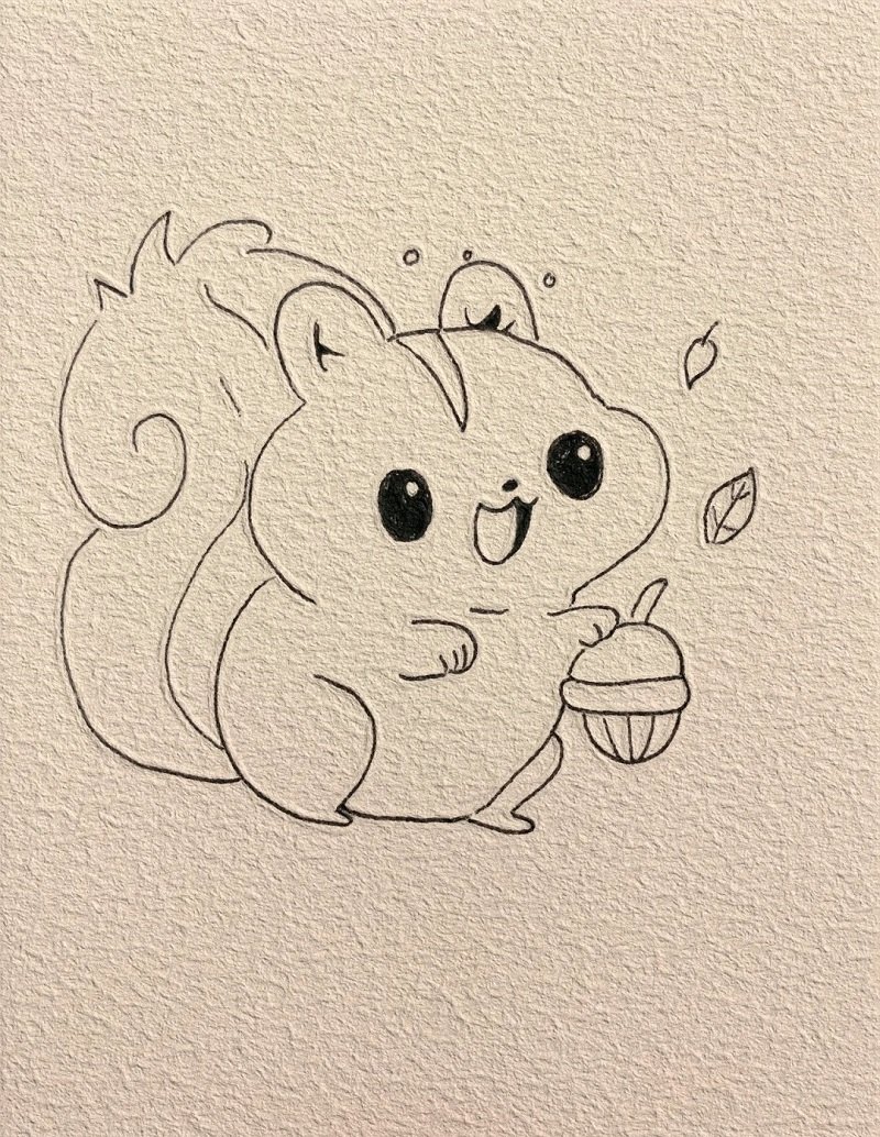 How to draw a easy squirrel