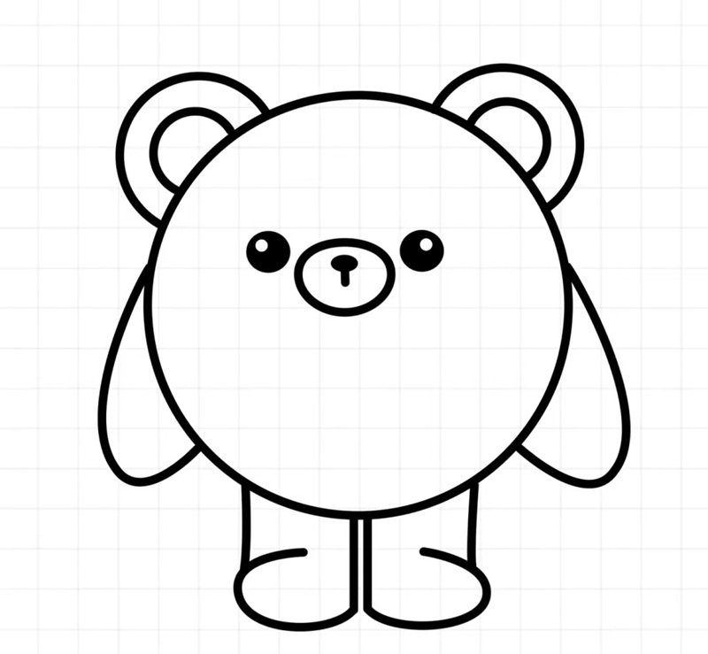 How to draw a easy stuffed bear 4