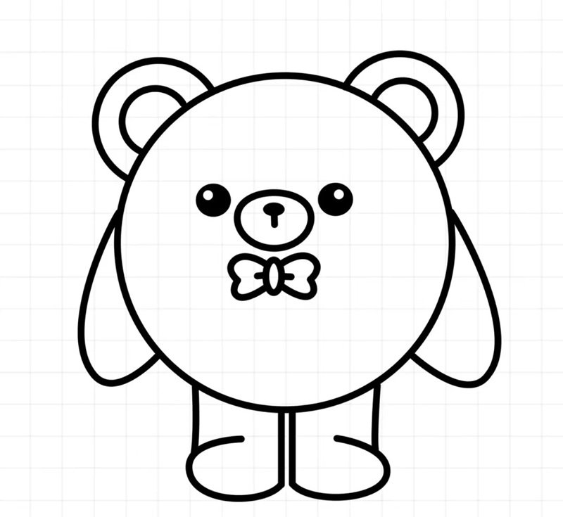 How to draw a easy stuffed bear 5