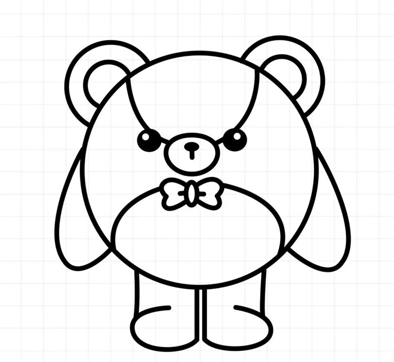 How to draw a easy stuffed bear 6
