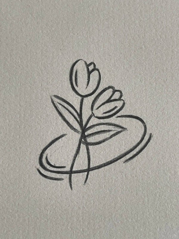 How to draw a easy tulip 5