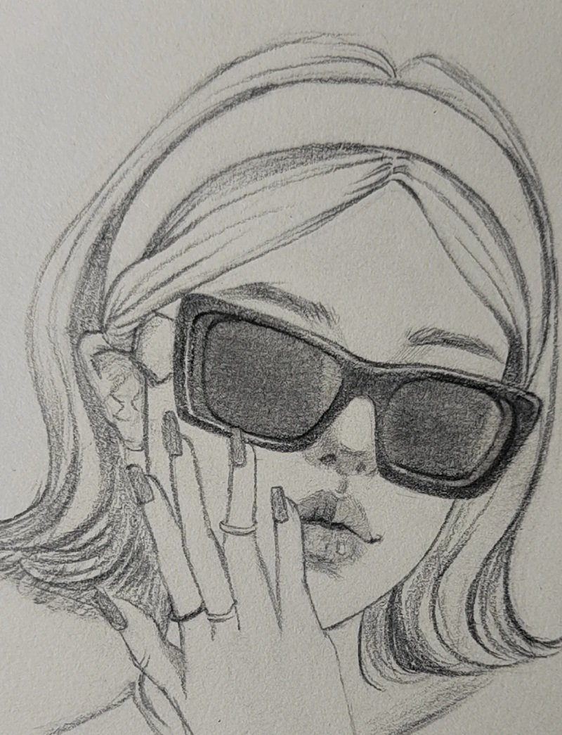How to draw a face with sunglasses 4 