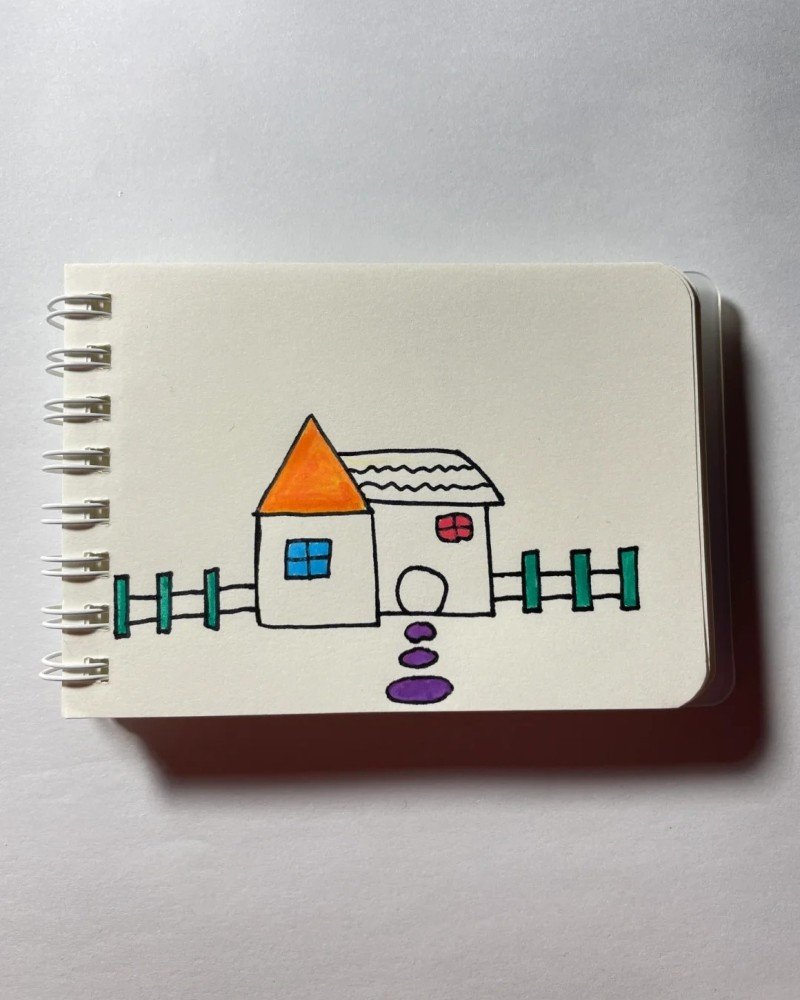 How to draw a farm house
