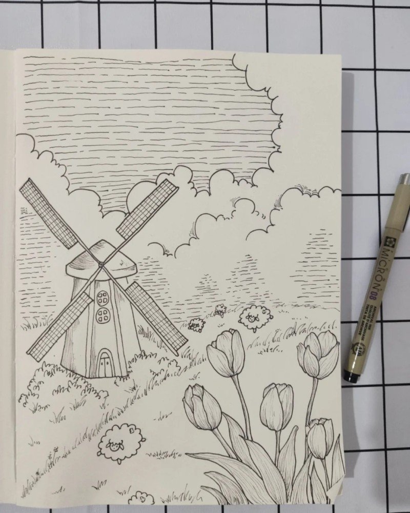 How to draw a farm