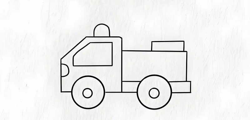 How to draw a fire truck easy 3