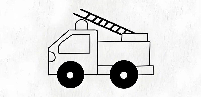 How to draw a fire truck easy 4