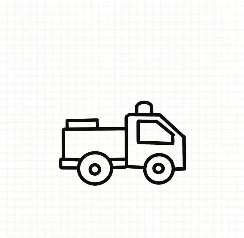 How to draw a fire truck easy for kids 5