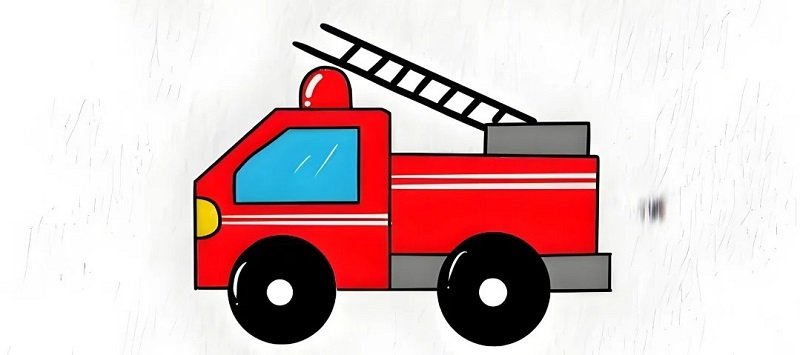 How to draw a fire truck easy