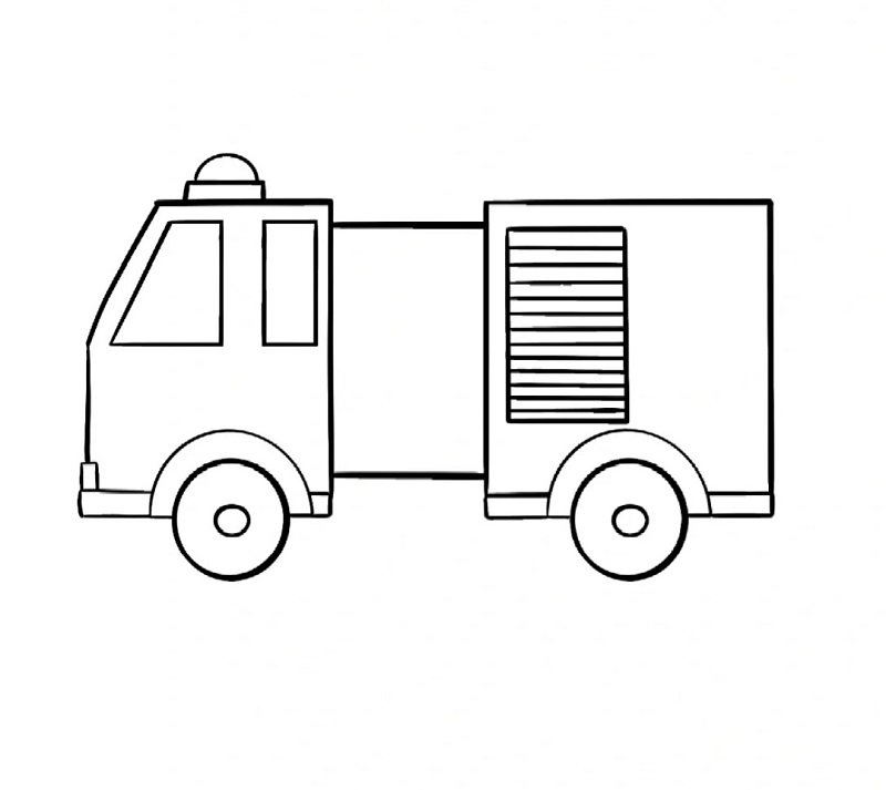 How to draw a fire truck step by step 4