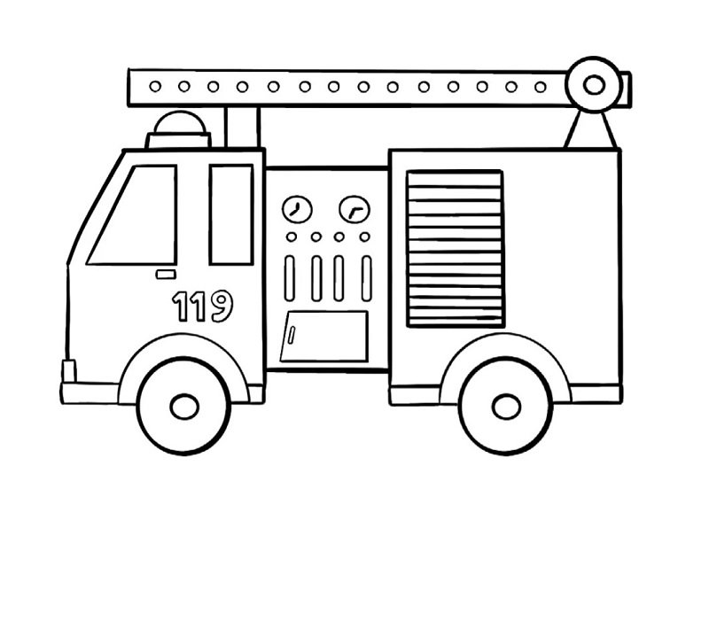 How to draw a fire truck step by step 6