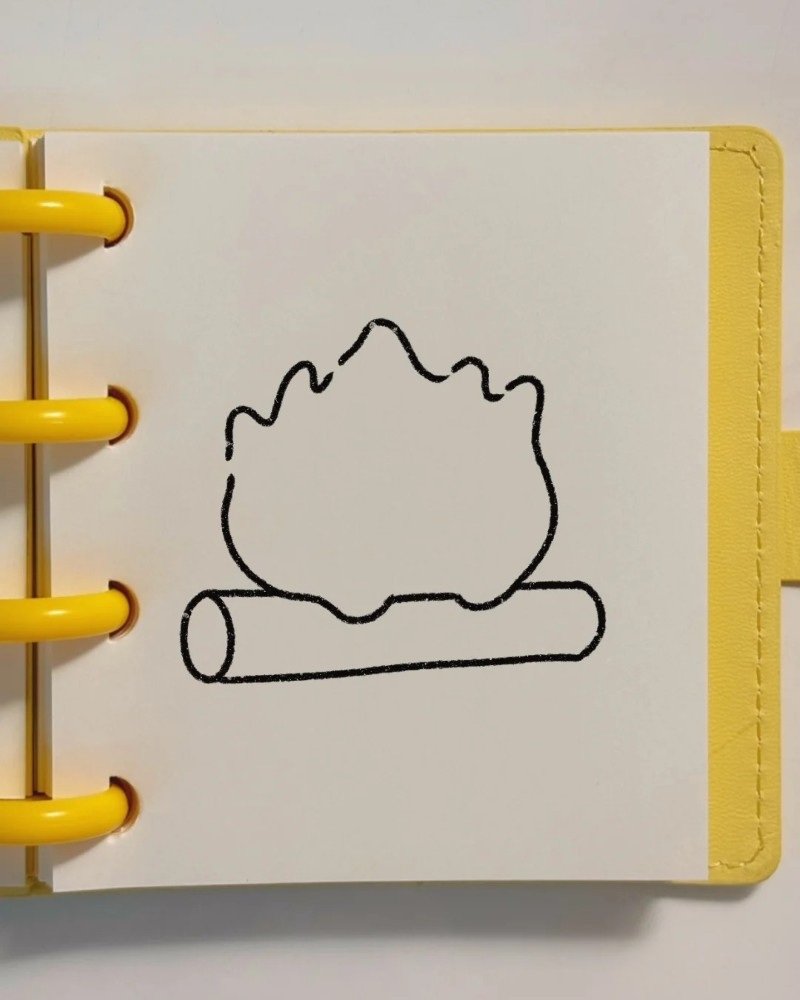 How to draw a flame for kids 3