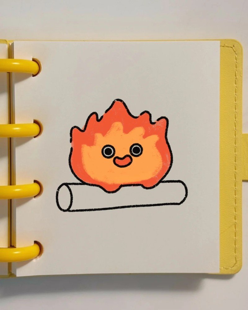 How to draw a flame for kids 6