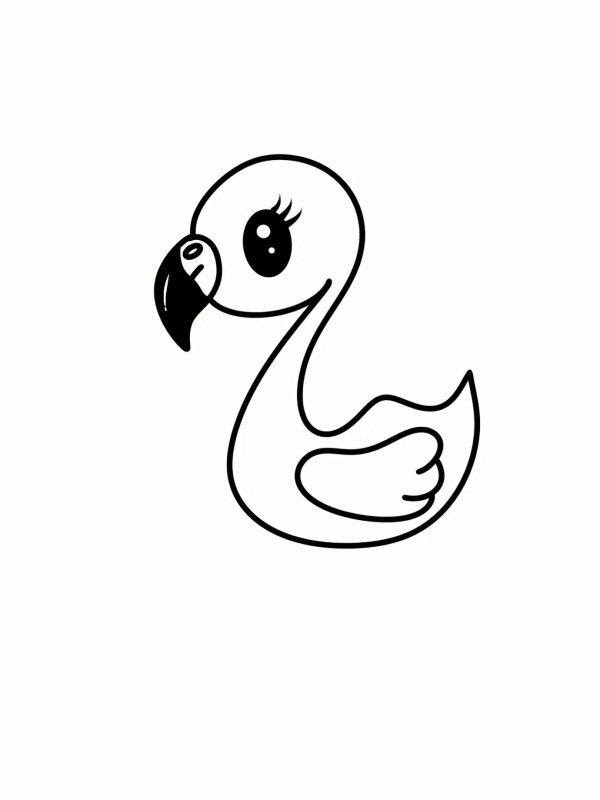 How to draw a flamingo 5