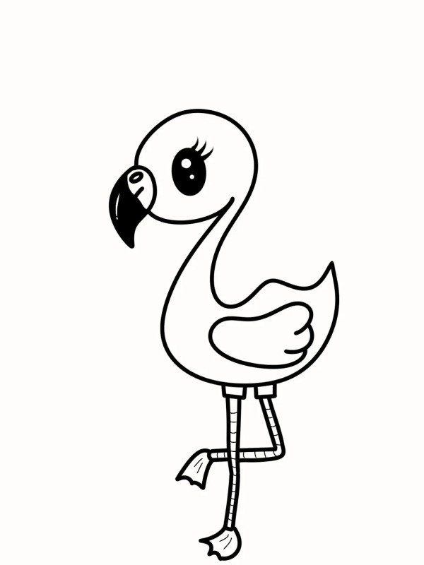 How to draw a flamingo 6