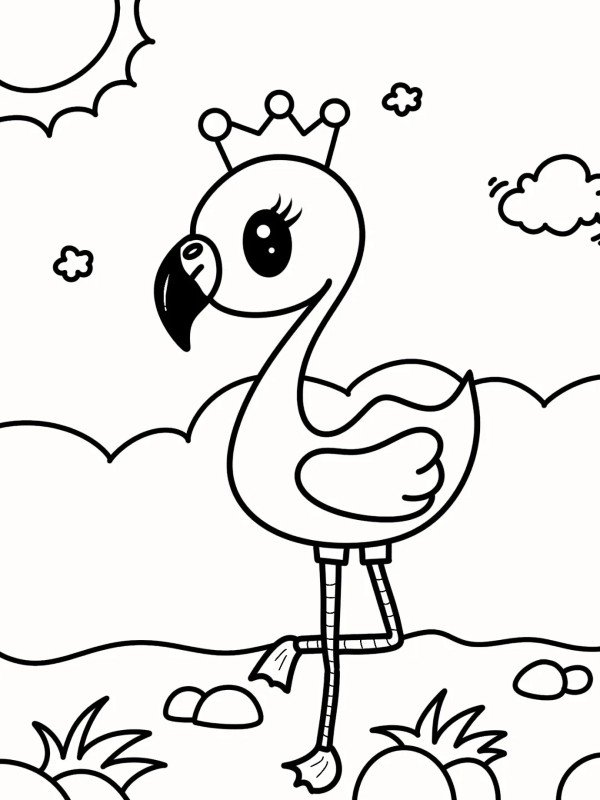 How to draw a flamingo 9
