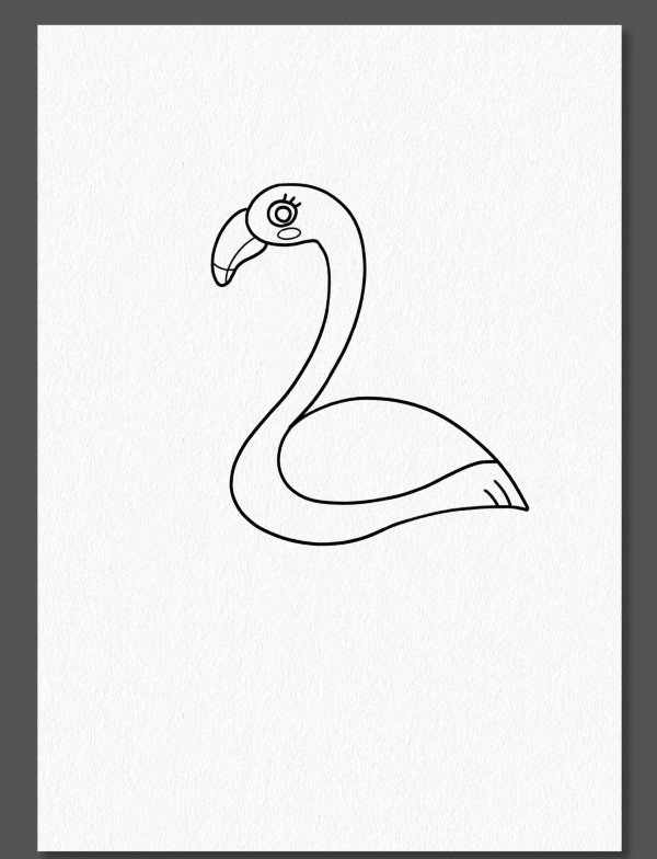 How to draw a flamingo easy 4