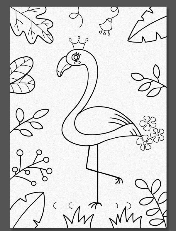 How to draw a flamingo easy 6