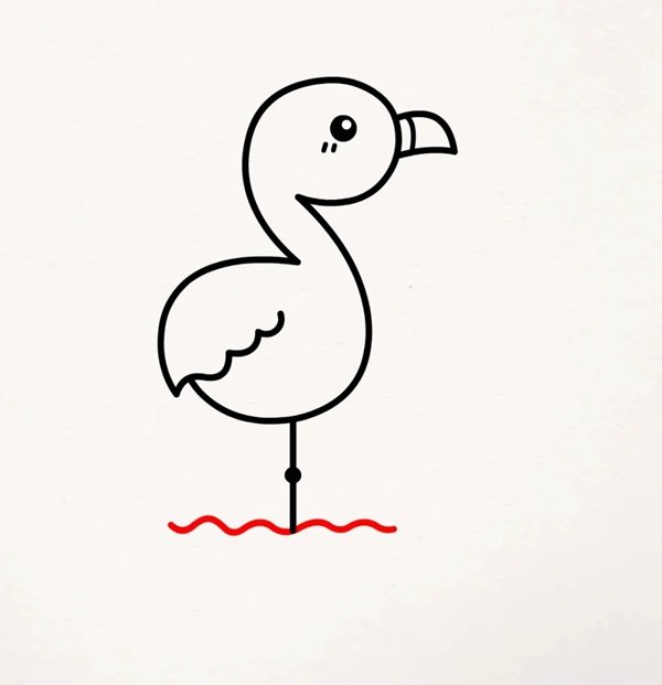 How to draw a flamingo for kids 6