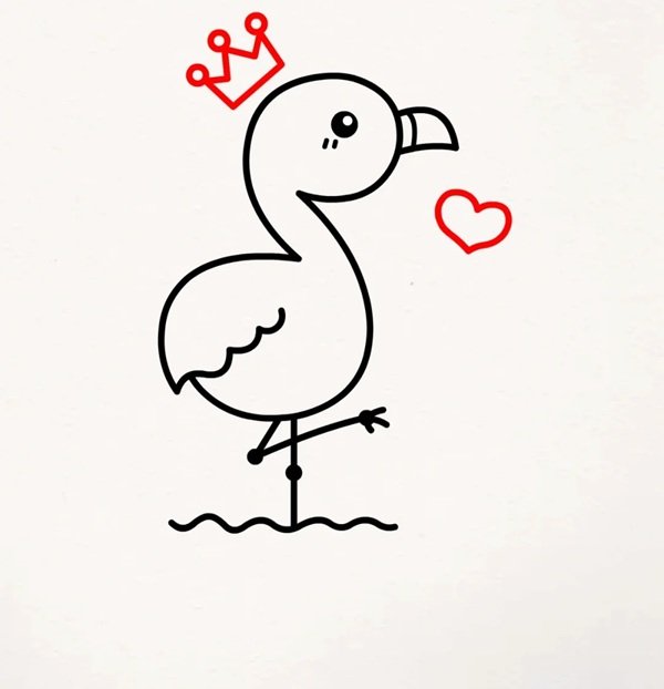 How to draw a flamingo for kids 8