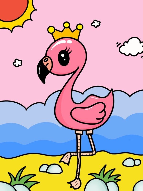 How to draw a flamingo