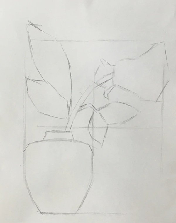 How to draw a flower vase 1